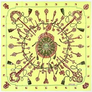 NWT Hermes Scarf "Les Clés" in Yellow